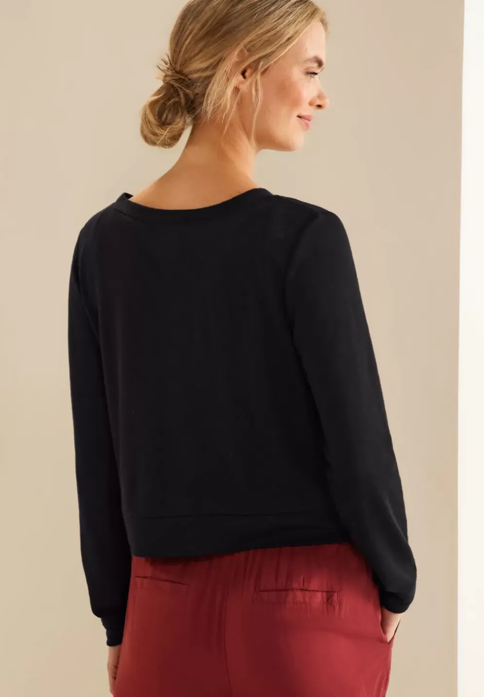 Leinenlook Strickjacke