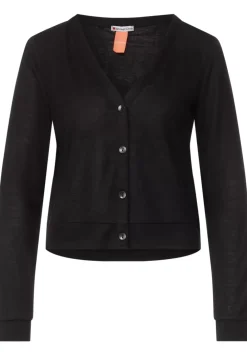 Leinenlook Strickjacke