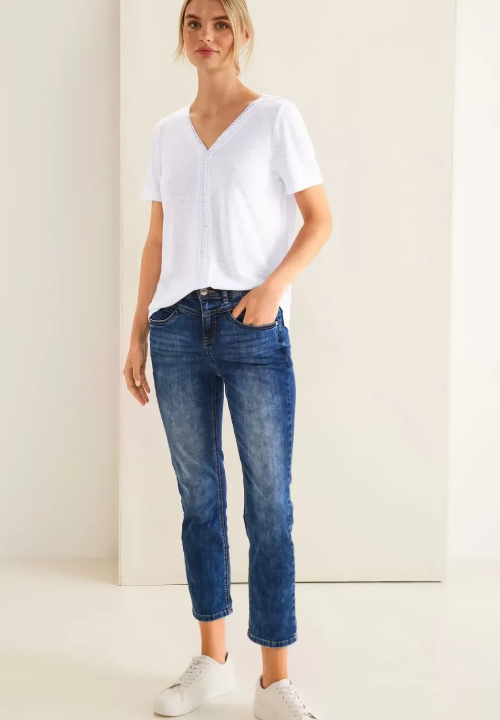 Leinenlook T-Shirt