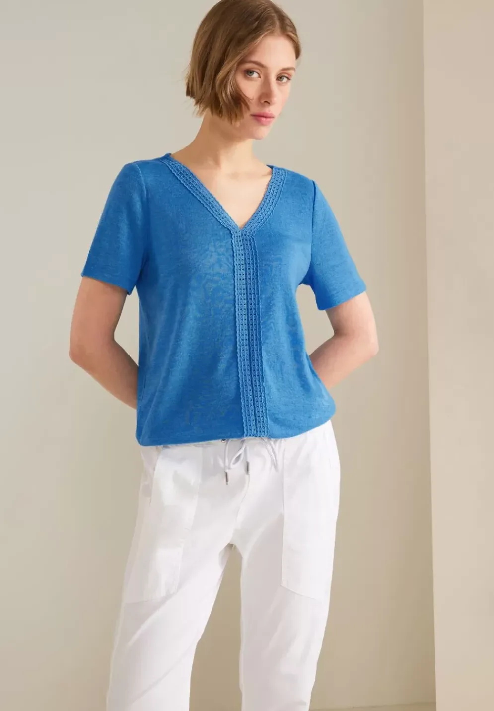 Leinenlook T-Shirt