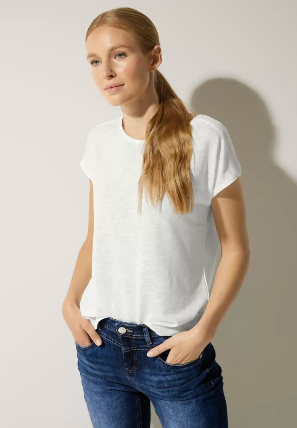 Leinenlook T-Shirt