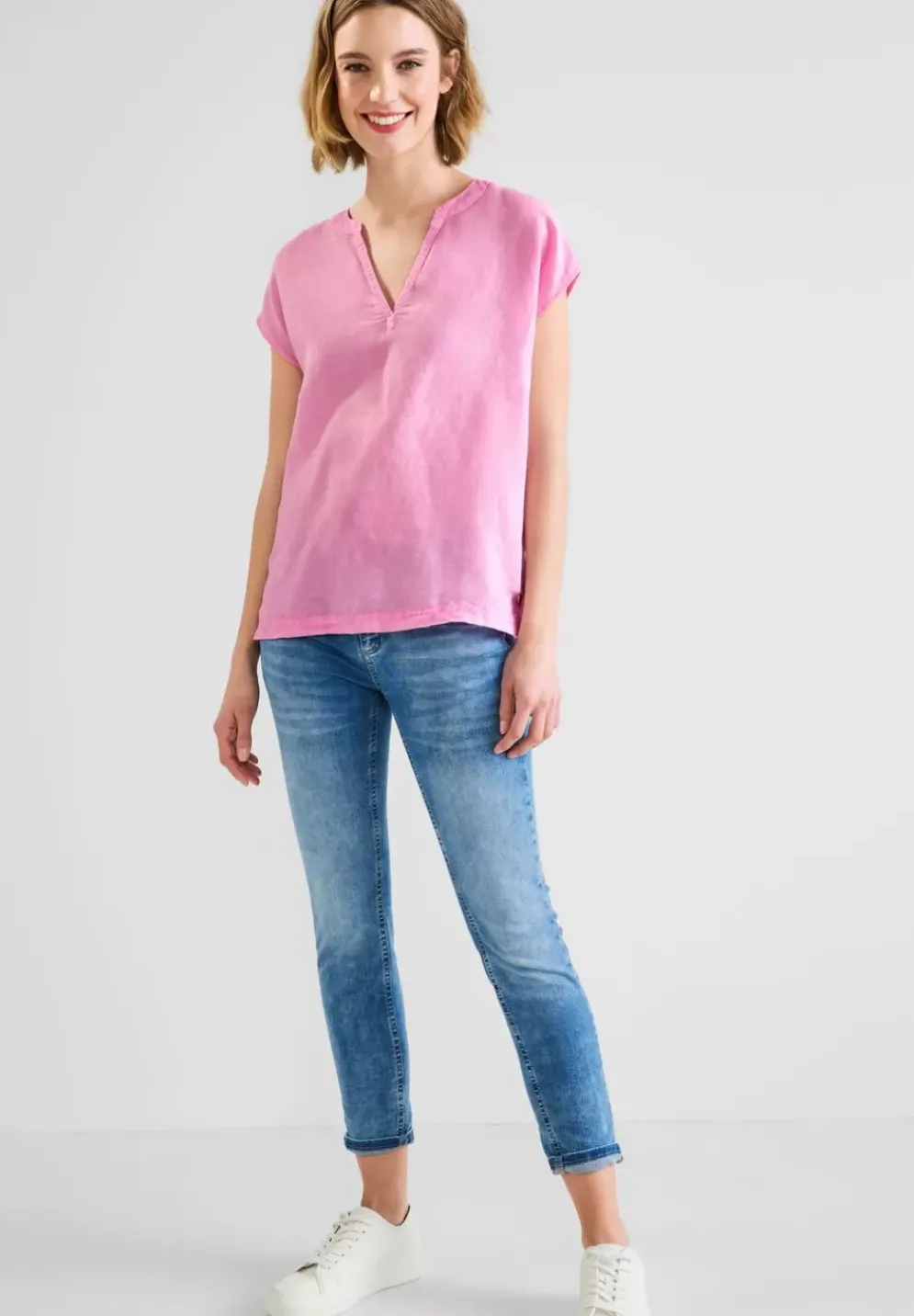 Leinenmix Blusenshirt