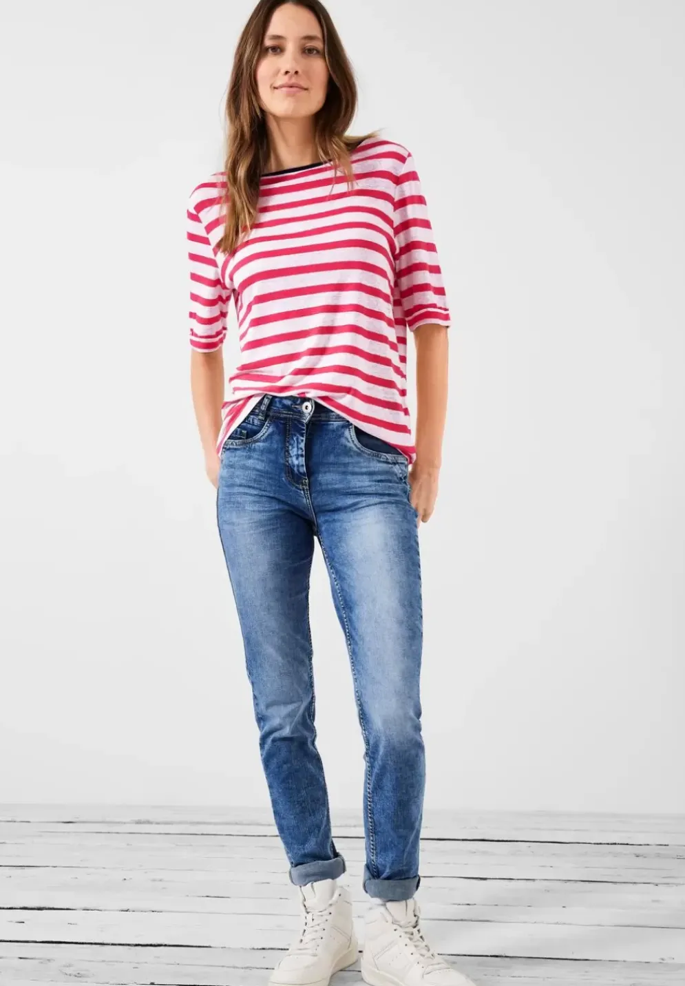 Leinenmix Streifenshirt
