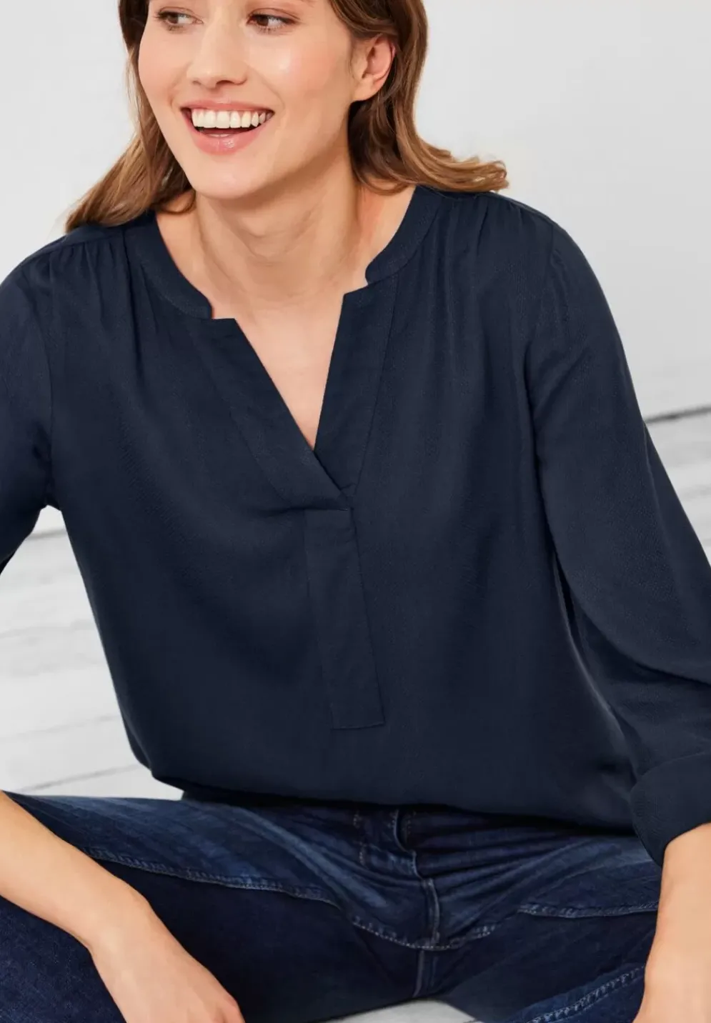Long Blouse In Unifarbe