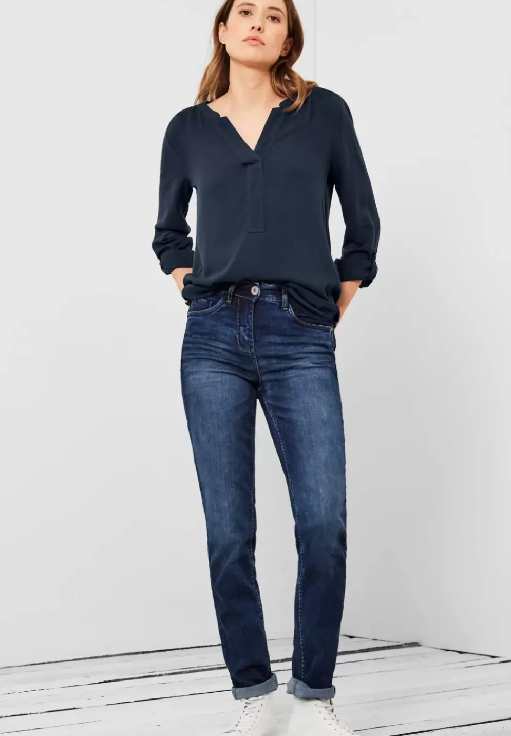 Long Blouse In Unifarbe