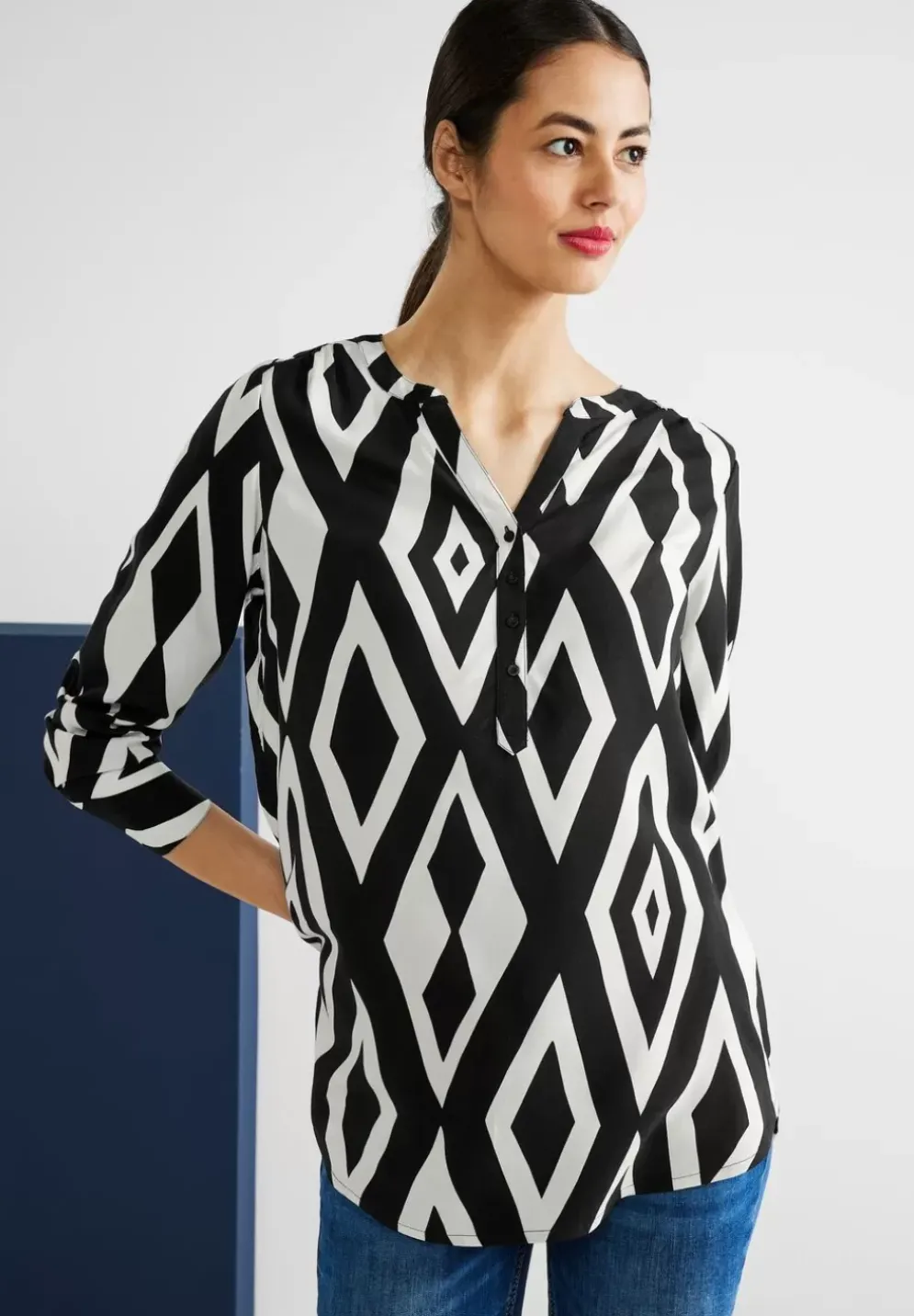 Long Bluse Mit Print