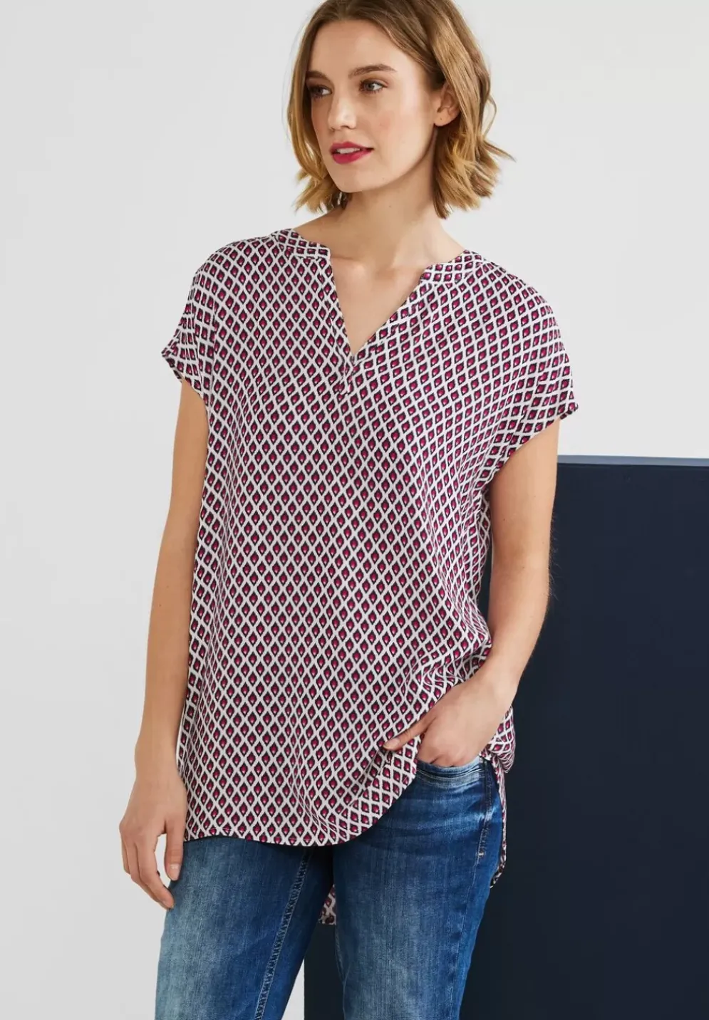 Long Blusenshirt Mit Print