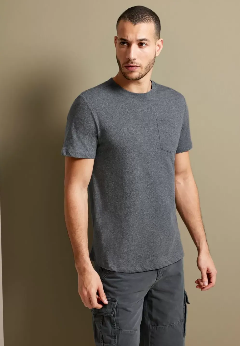 Long T-Shirt Mit Brusttasche
