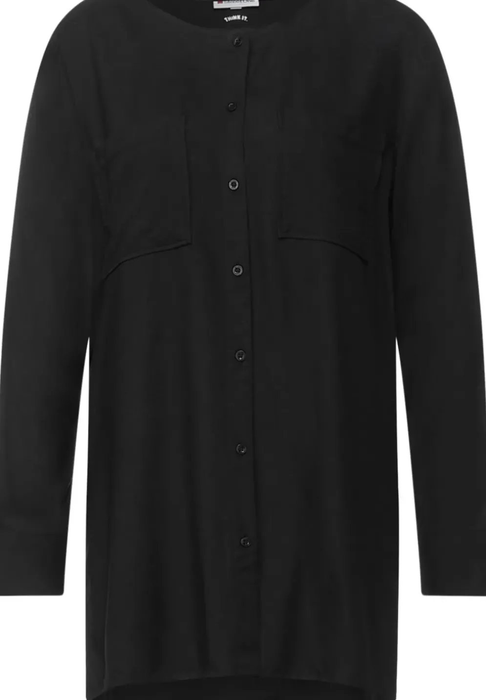 Longbluse In Unifarbe