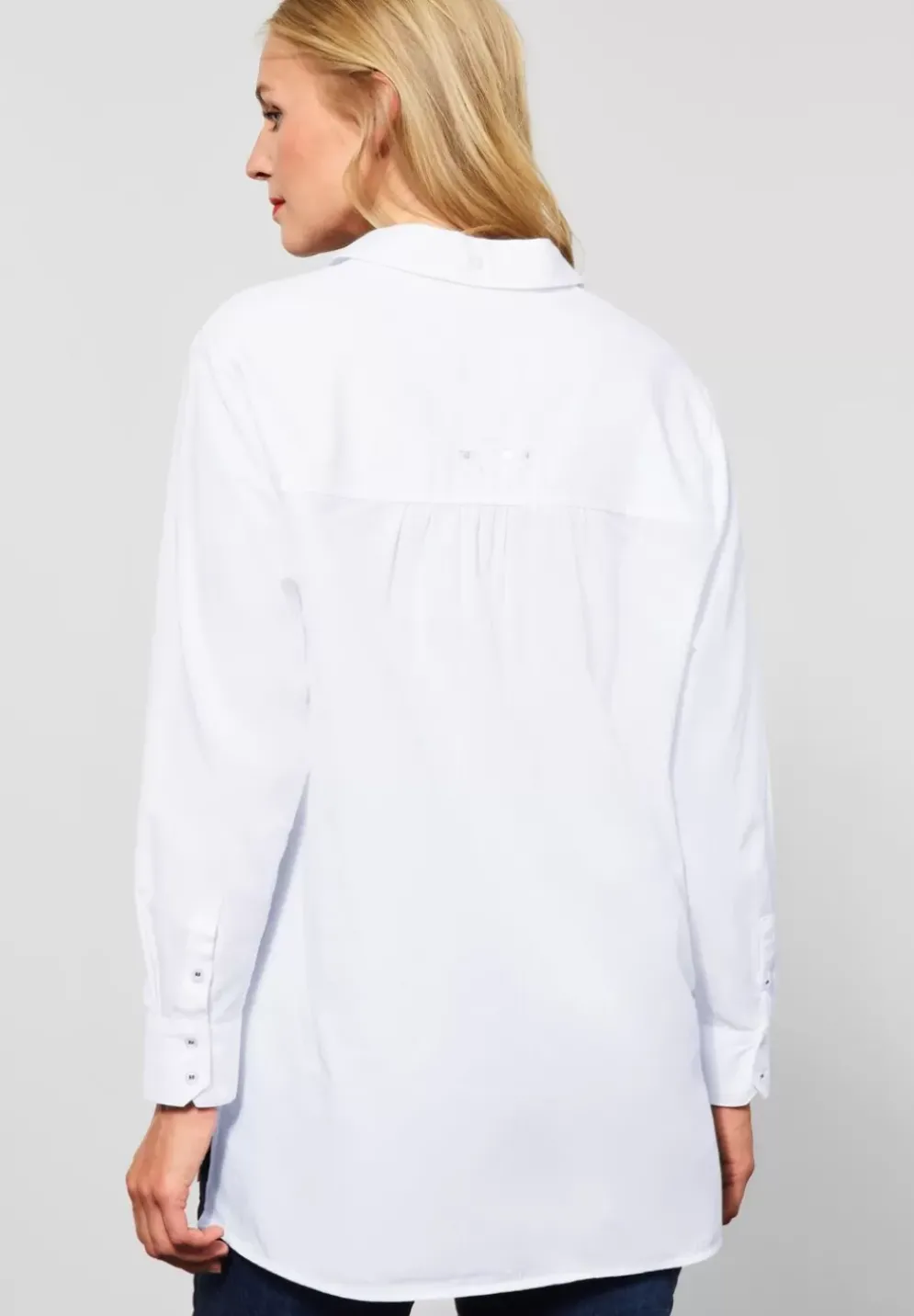 Longbluse In Unifarbe