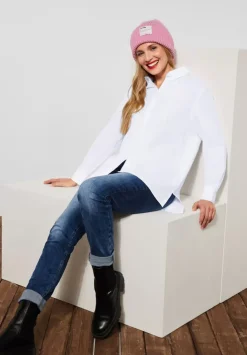 Longbluse In Unifarbe