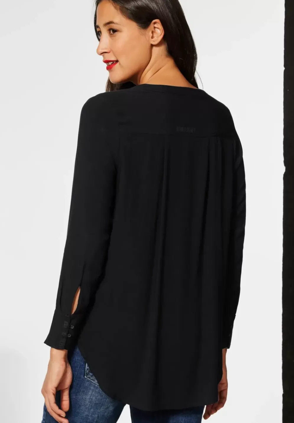 Longbluse In Unifarbe