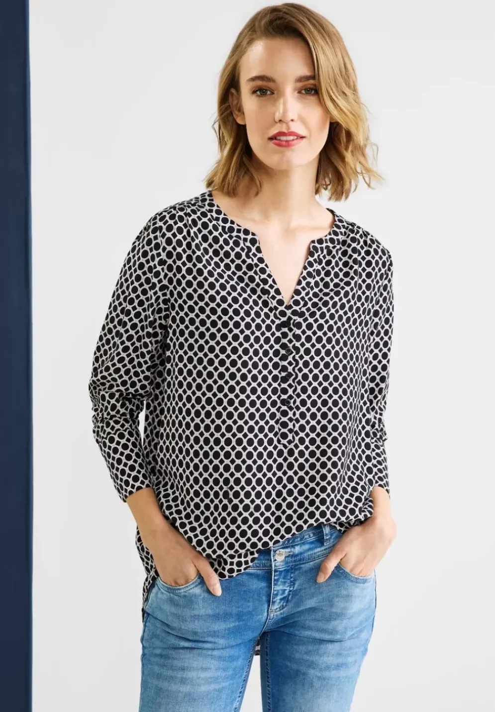 Longbluse Mit Allover Print