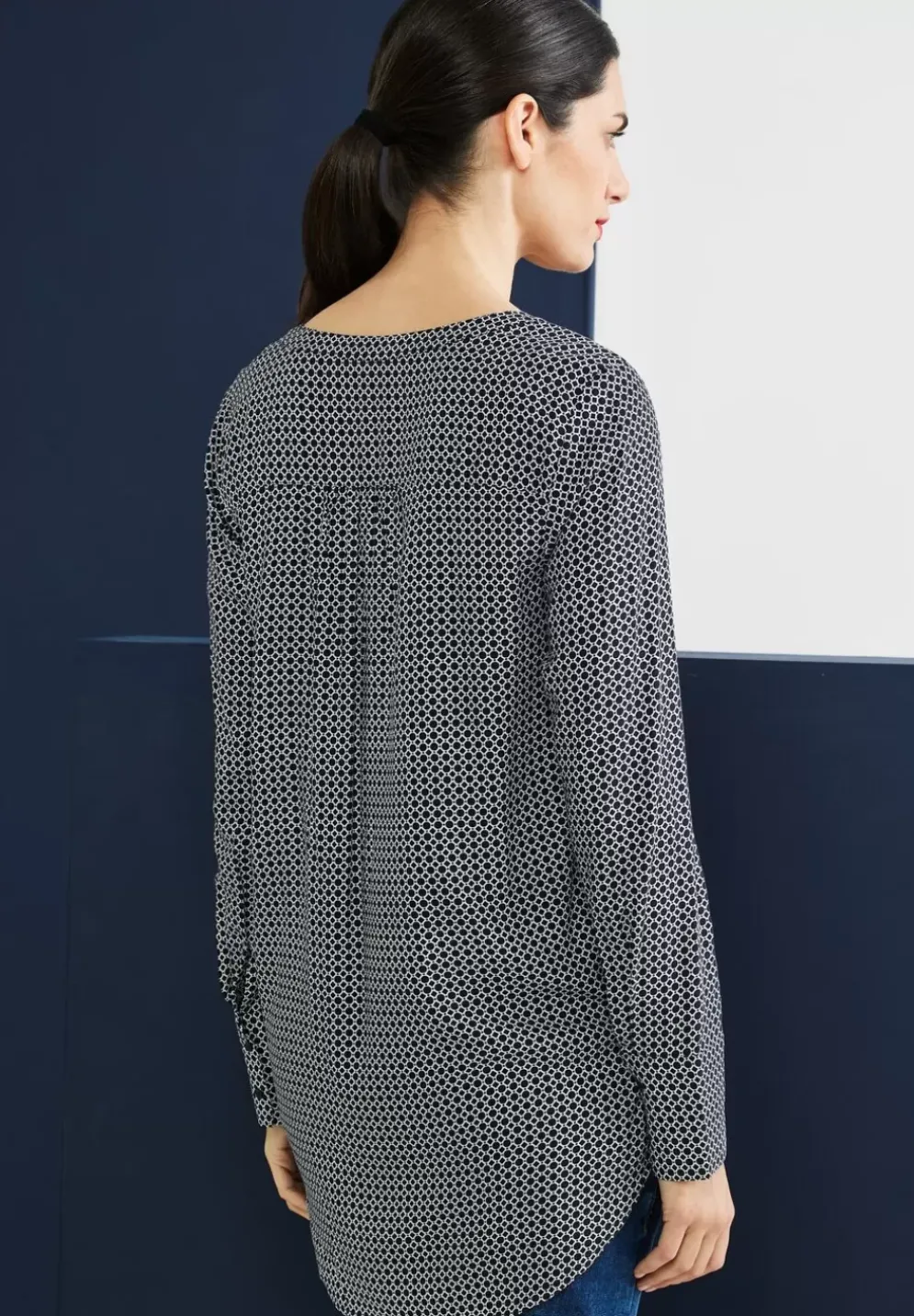 Longbluse Mit Allover Print