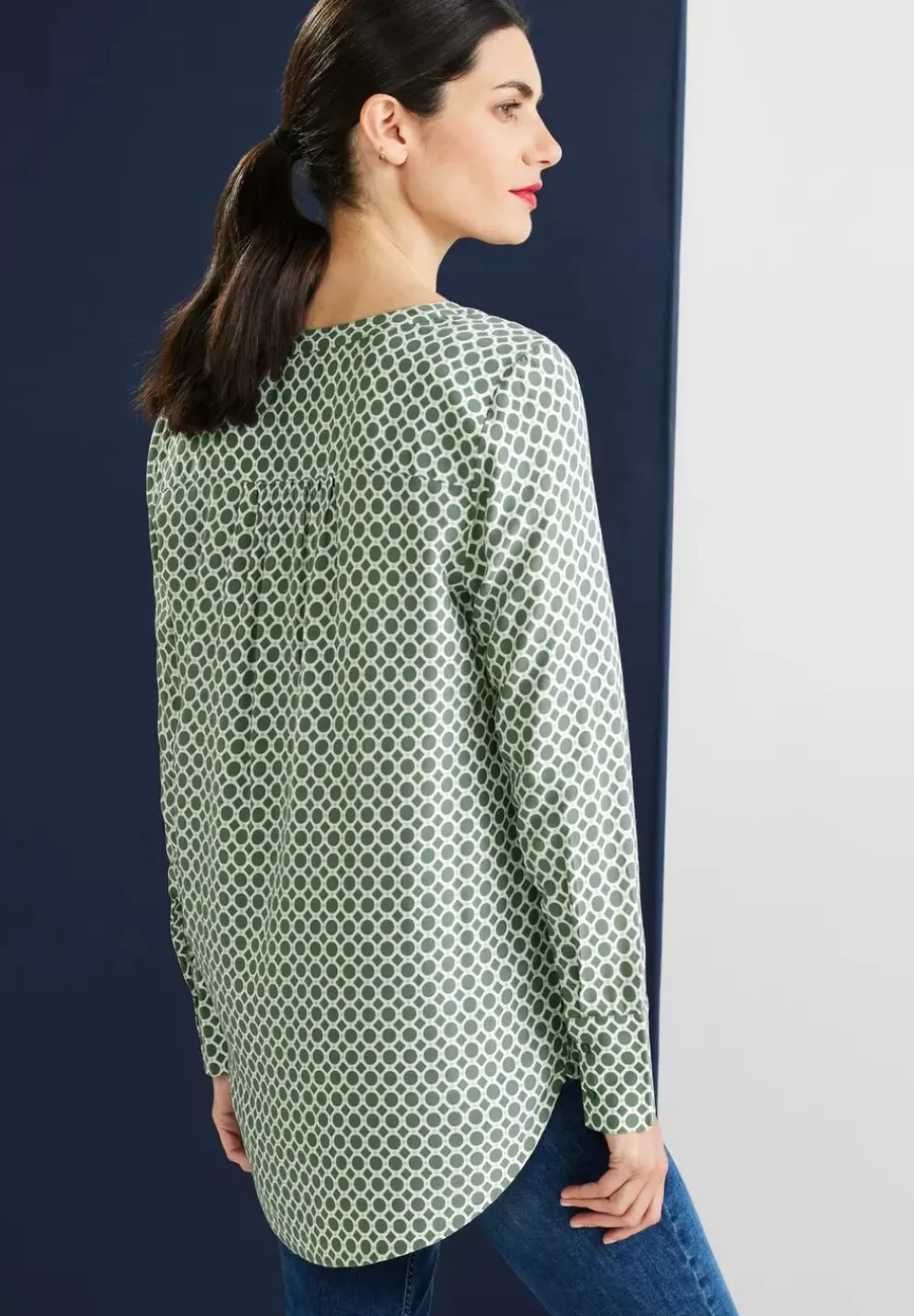 Longbluse Mit Allover Print