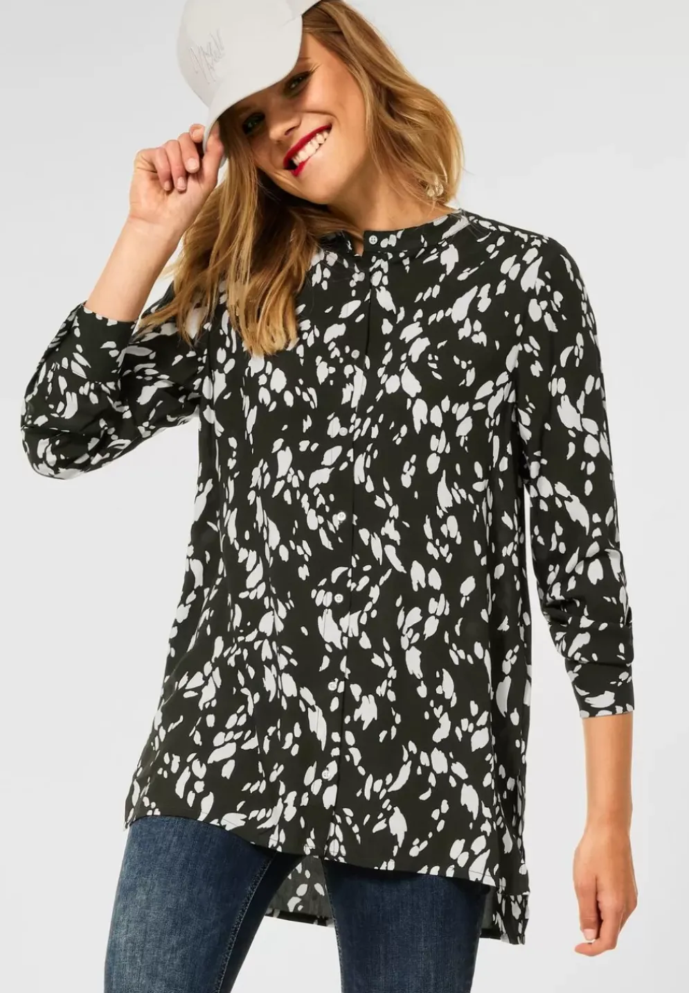 Longbluse Mit Allover Print