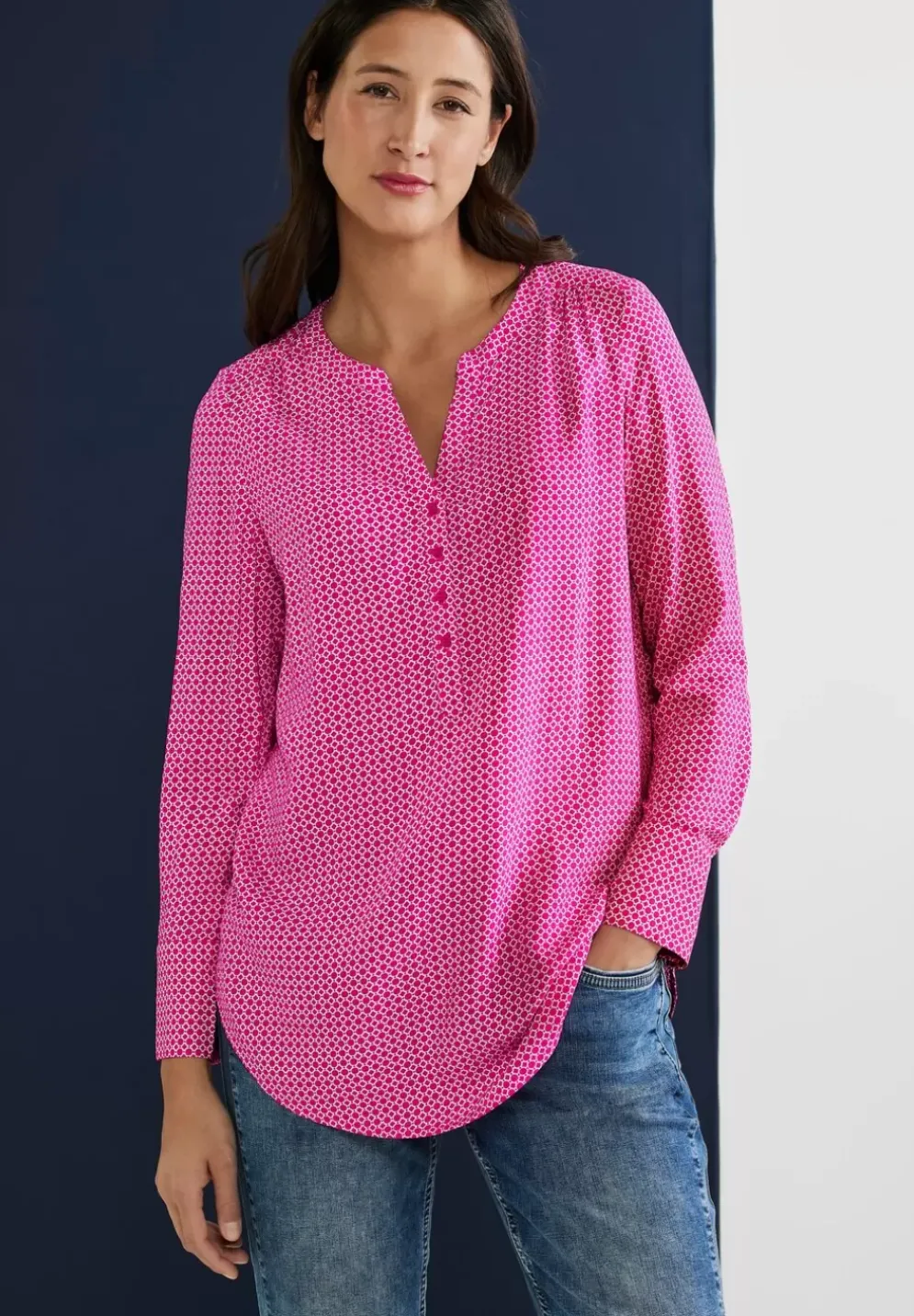 Longbluse Mit Allover Print