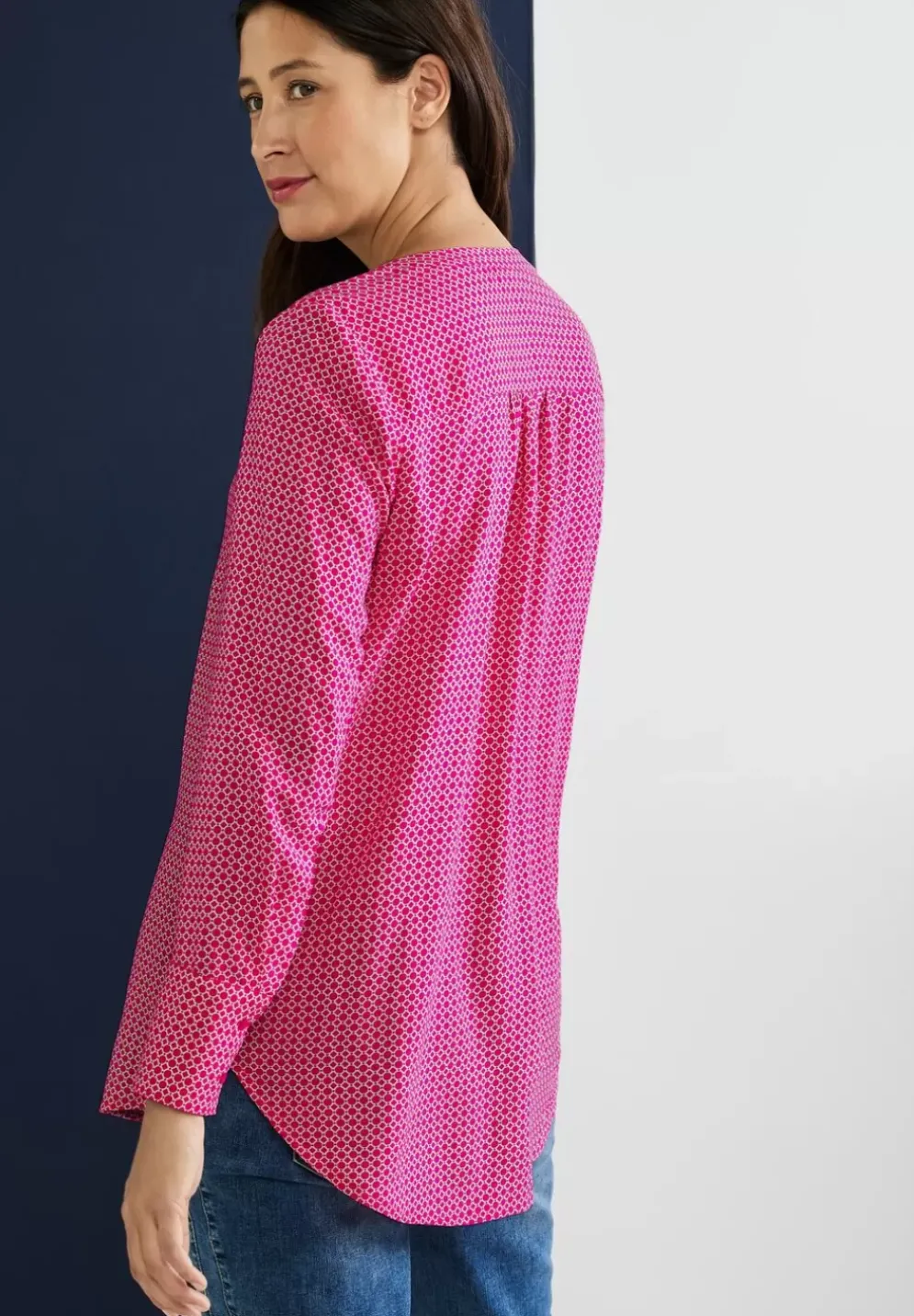 Longbluse Mit Allover Print