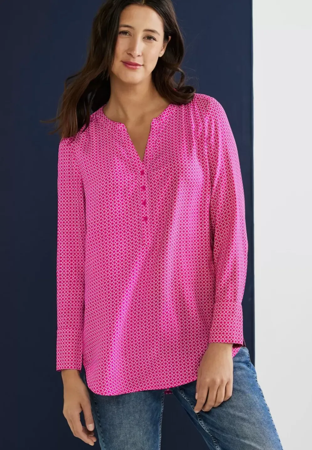 Longbluse Mit Allover Print