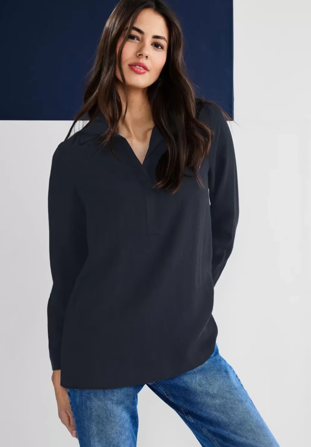 Longbluse Mit Hemdkragen
