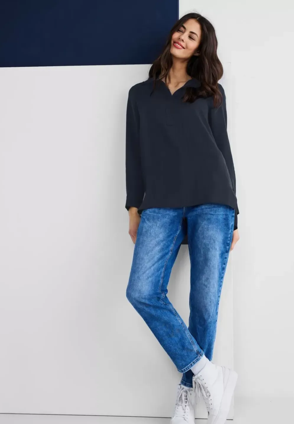 Longbluse Mit Hemdkragen