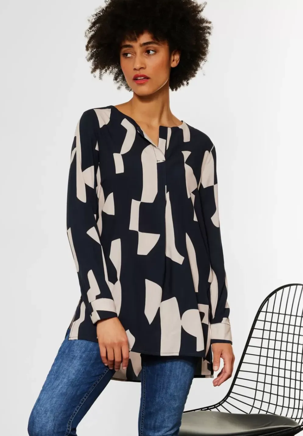 Longbluse Mit Kellerfalte