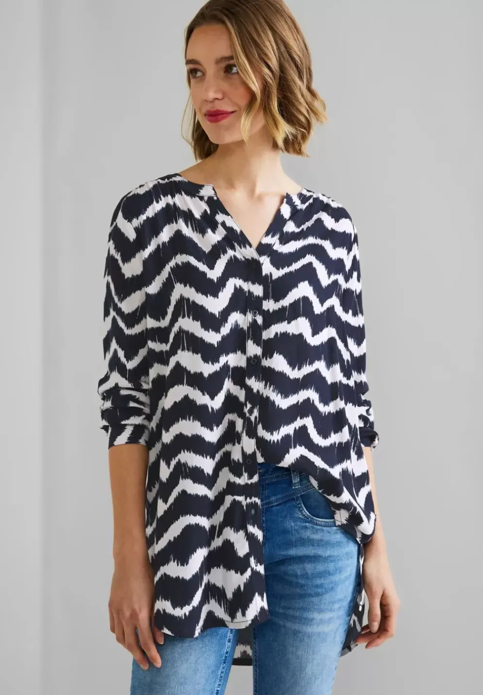 Longbluse Mit Knopfleiste