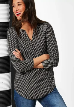 Longbluse Mit Minimalmuster