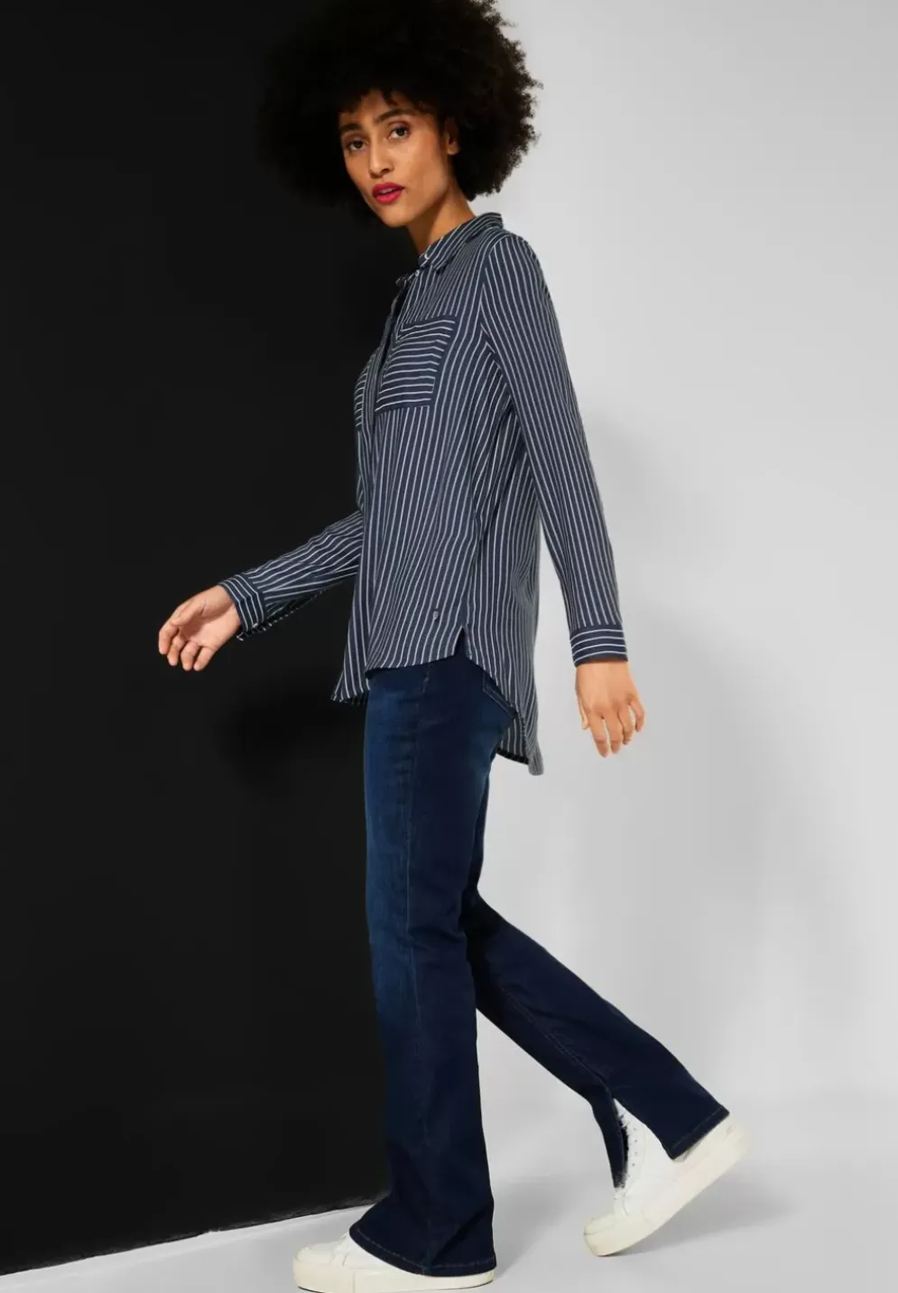 Longbluse Mit Streifenmuster
