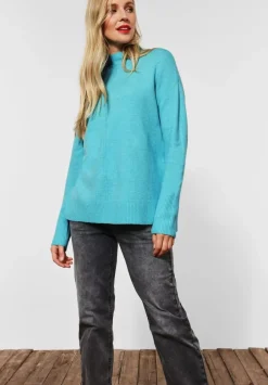 Longpullover Mit Stehkragen