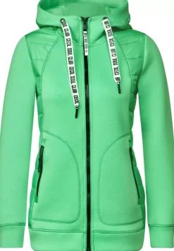 Materialmix Jacke Mit Zipper