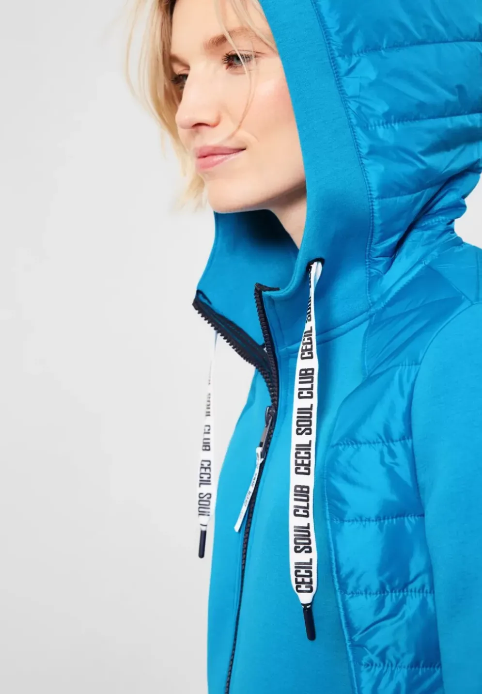 Materialmix Jacke Mit Zipper