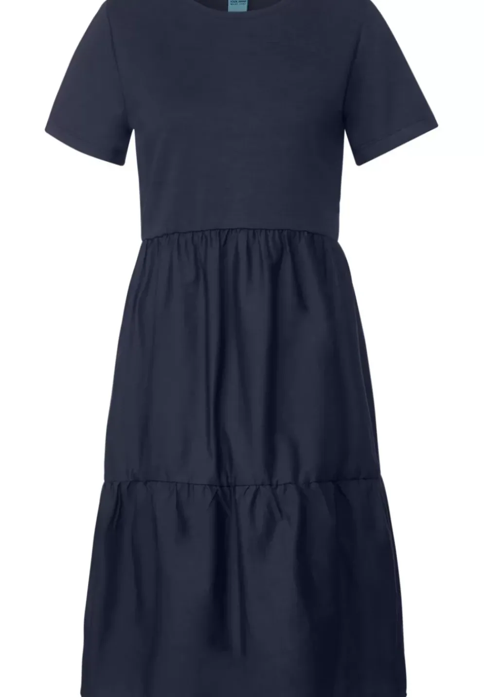 Materialmix Kleid Mit Volant
