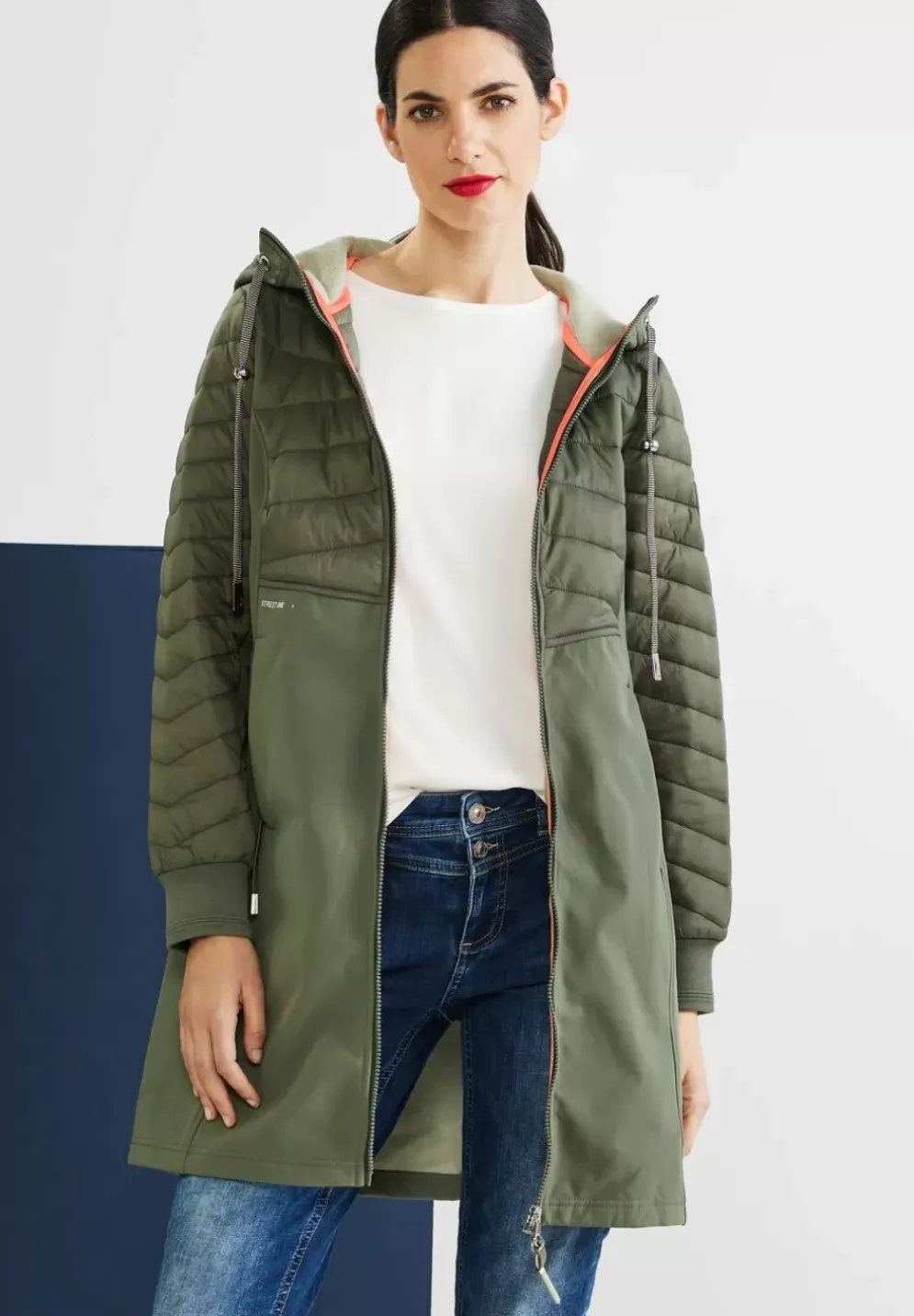 Materialmix Softshellmantel