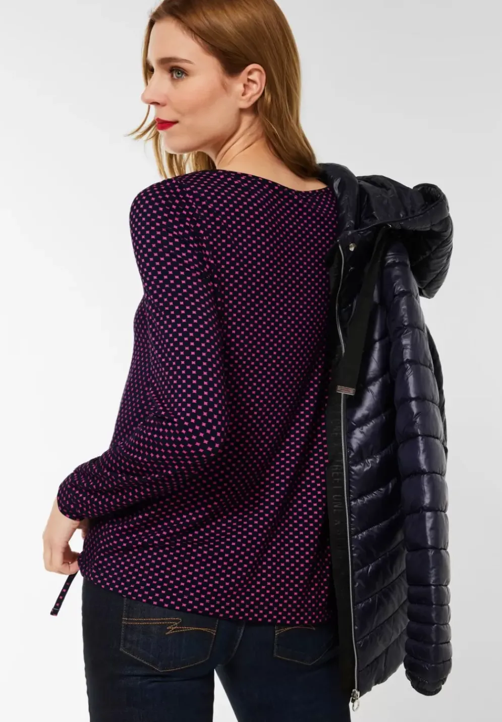 Materialmixshirt Mit Print