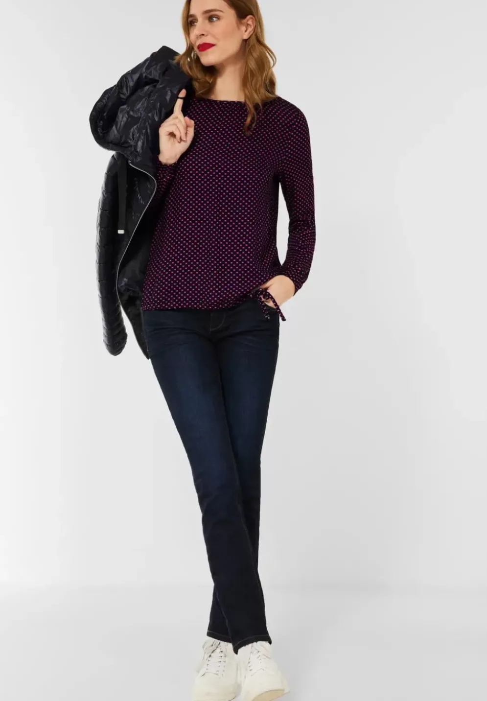 Materialmixshirt Mit Print