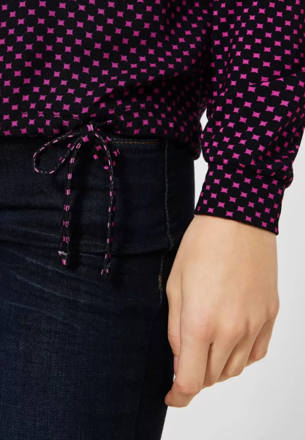 Materialmixshirt Mit Print