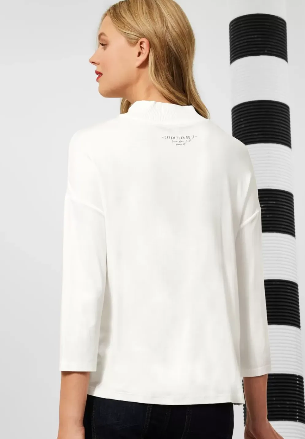Materialmix-Shirt Mit Zipper