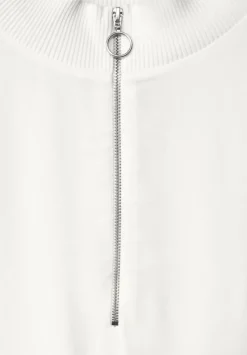 Materialmix-Shirt Mit Zipper