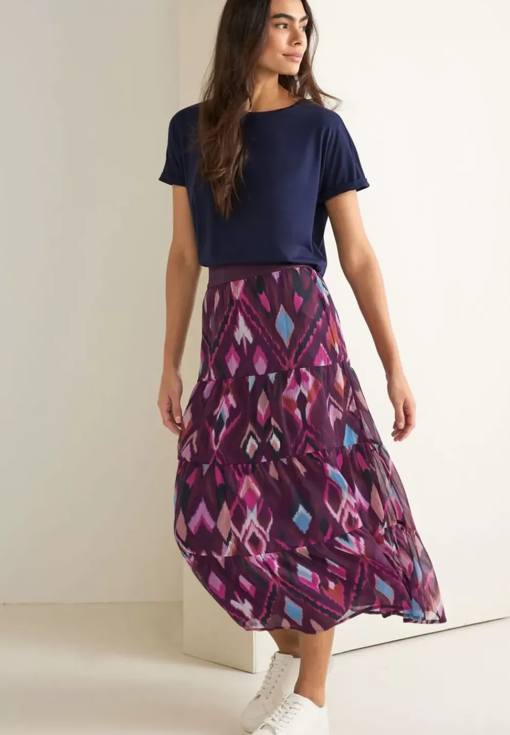 Maxi Chiffonrock Mit Print