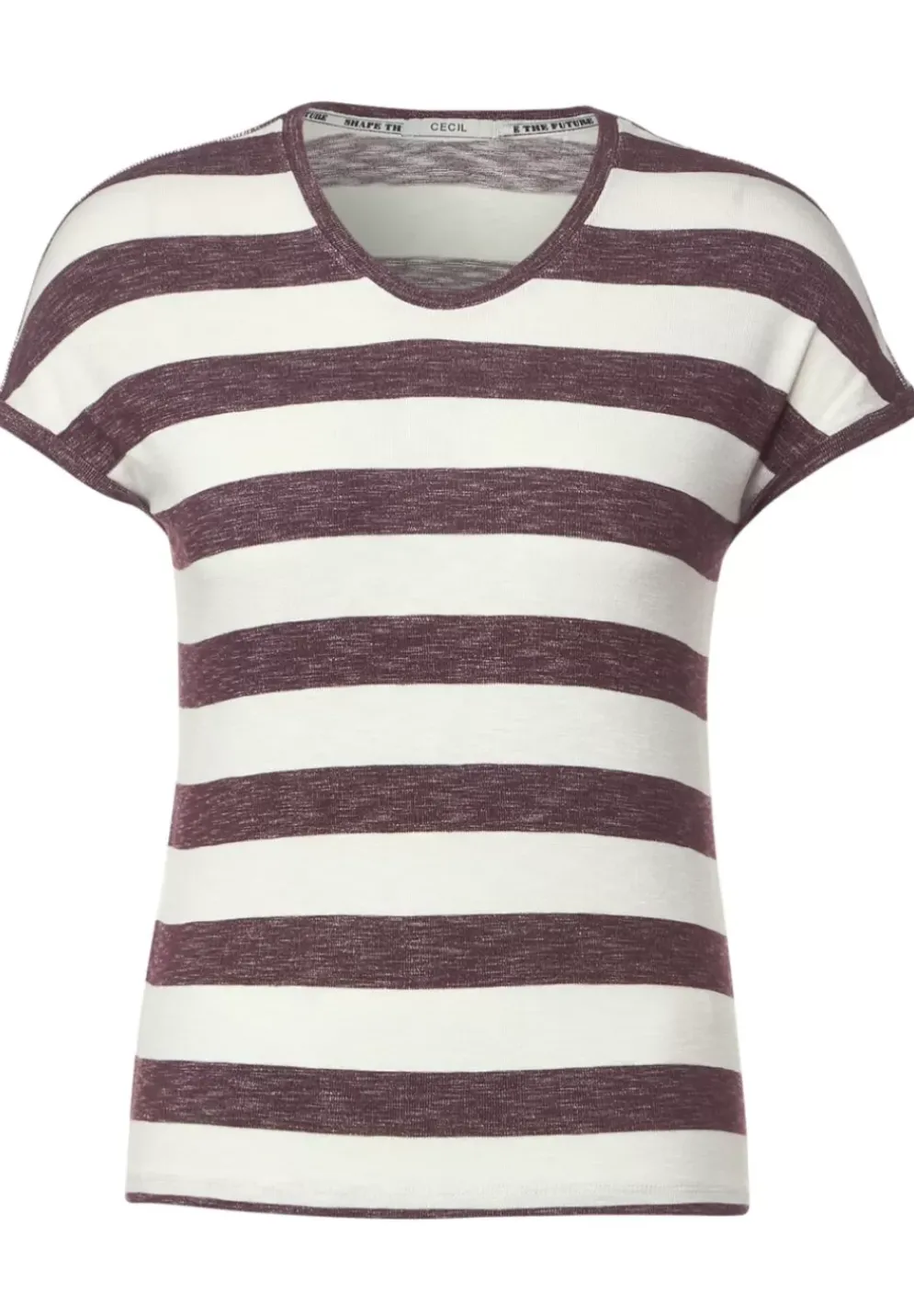 Melange T-Shirt Mit Streifen