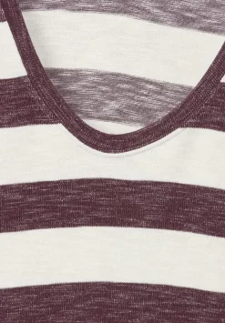 Melange T-Shirt Mit Streifen