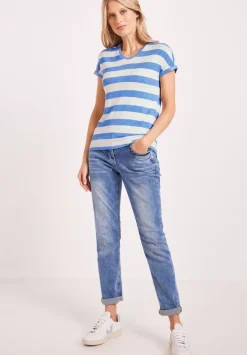 Melange T-Shirt Mit Streifen