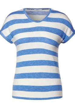 Melange T-Shirt Mit Streifen