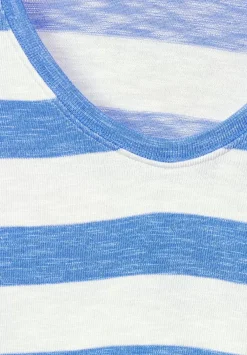 Melange T-Shirt Mit Streifen
