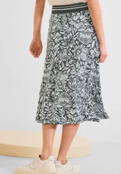 Midi Jerseyrock Mit Print