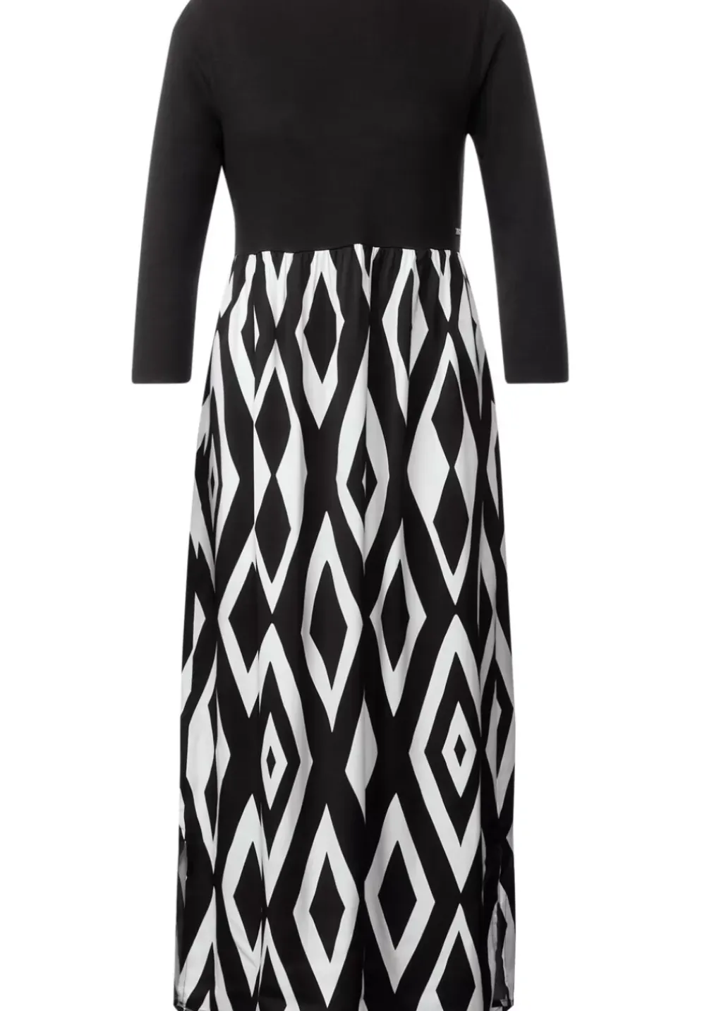 Midi Kleid Im Materialmix