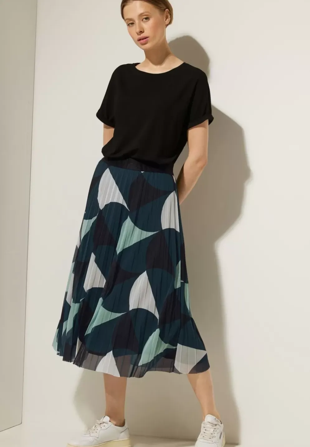 Midi Mesh Plissee Rock
