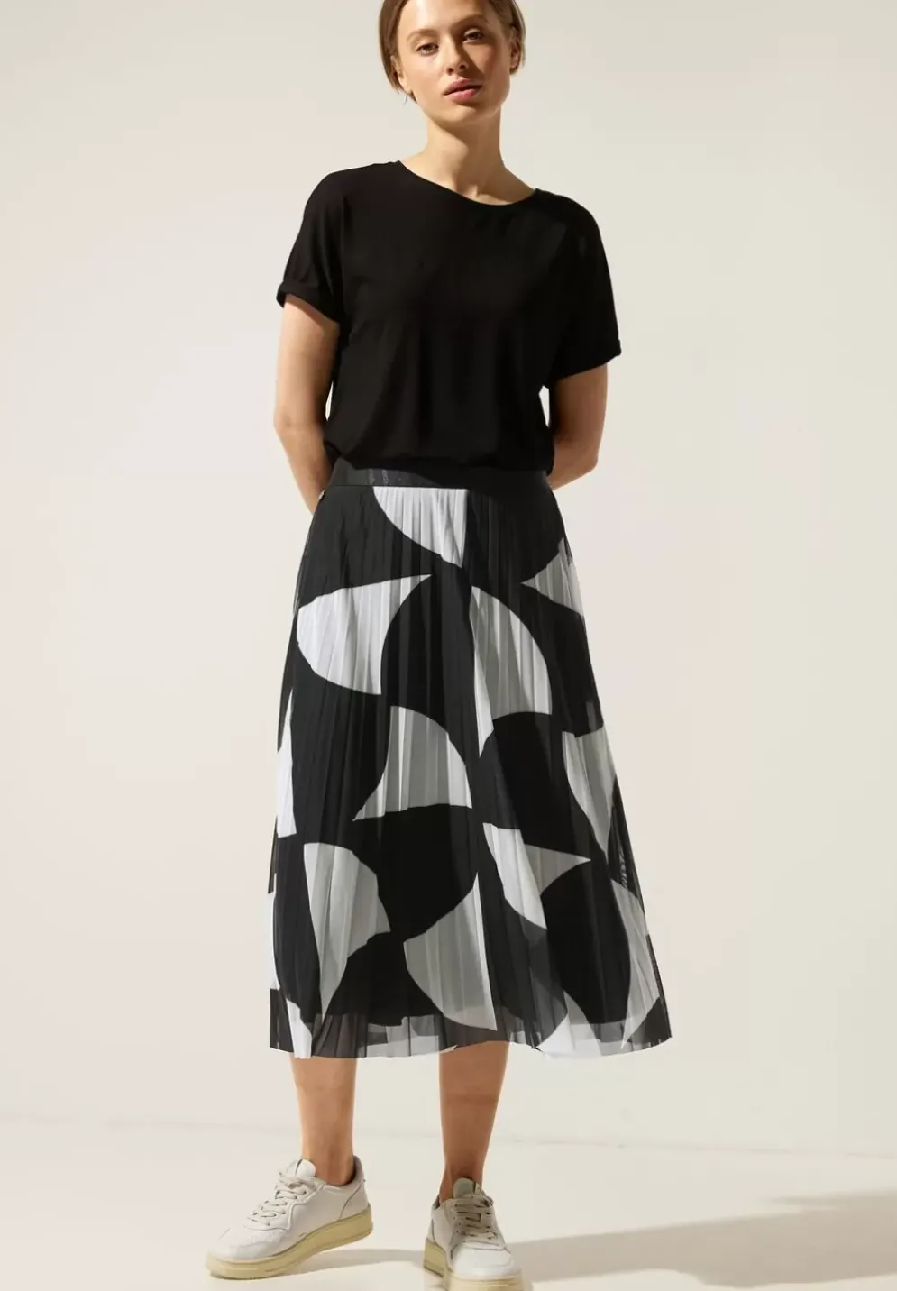 Midi Mesh Plissee Rock