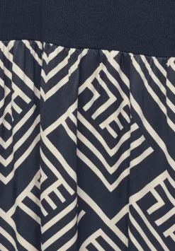 Midikleid Im Materialmix